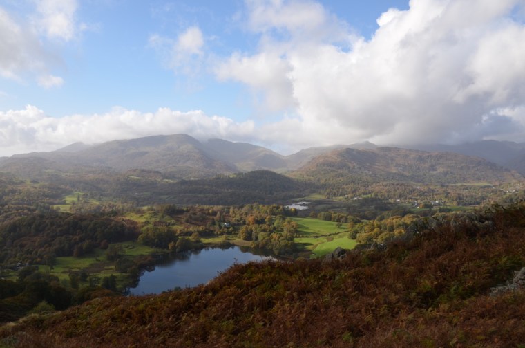 View of Loughrigg tarn, Lake District, England