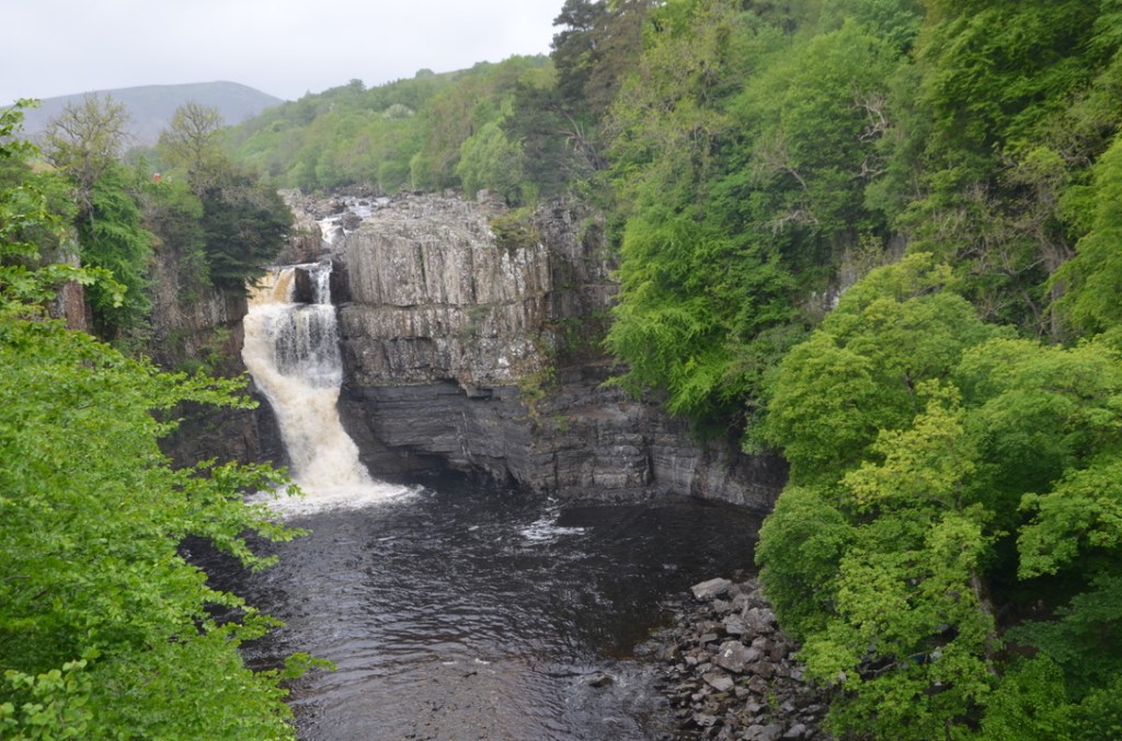View of High Force waterfall in County Durham