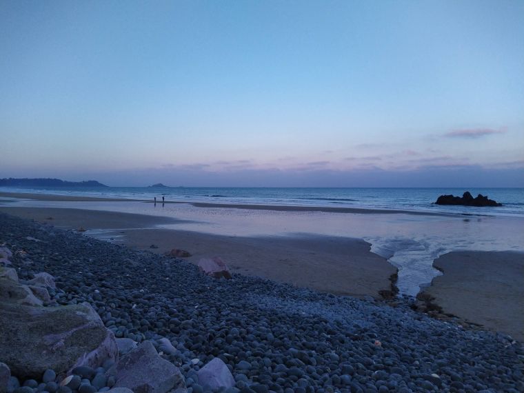 Saint Pabu beach at sunset, Erquy, France.