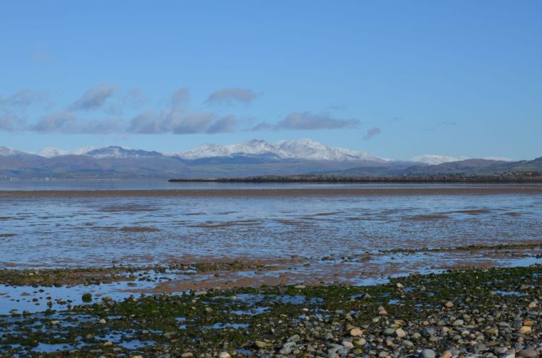 Observing Lake District summits from the beach near Sandscale Haws