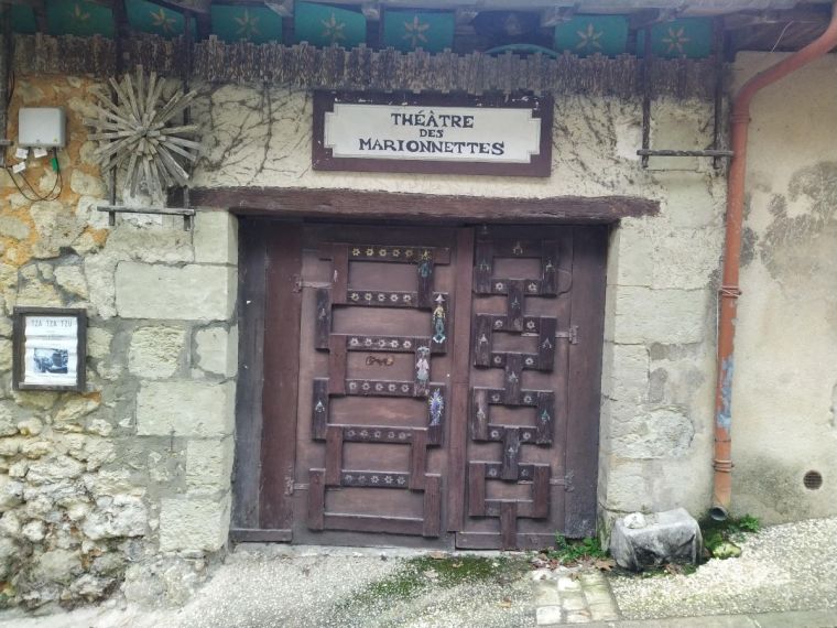 A theater door in Aubeterre sur Dronne