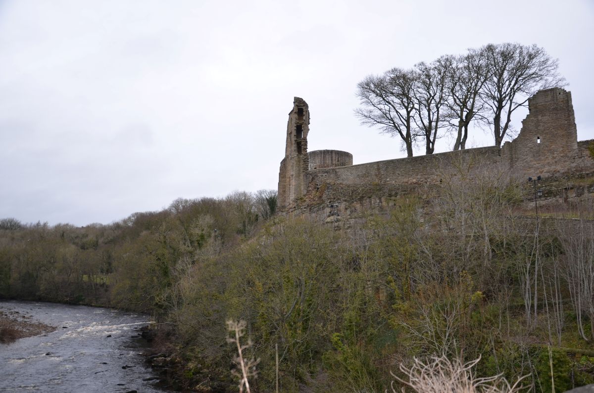 View of the castle of Barnard castle from the bridge
