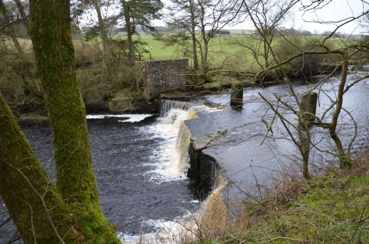 View of Mill Force waterfall near Bowes village
