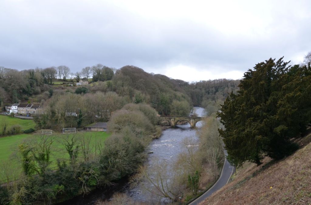 View of the river Swale from the castle path