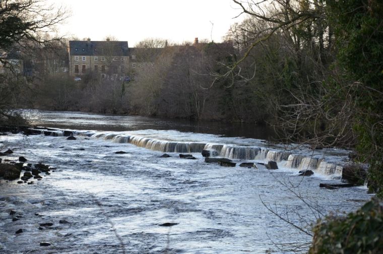 A waterfall on the river Tees by Barnard Castle