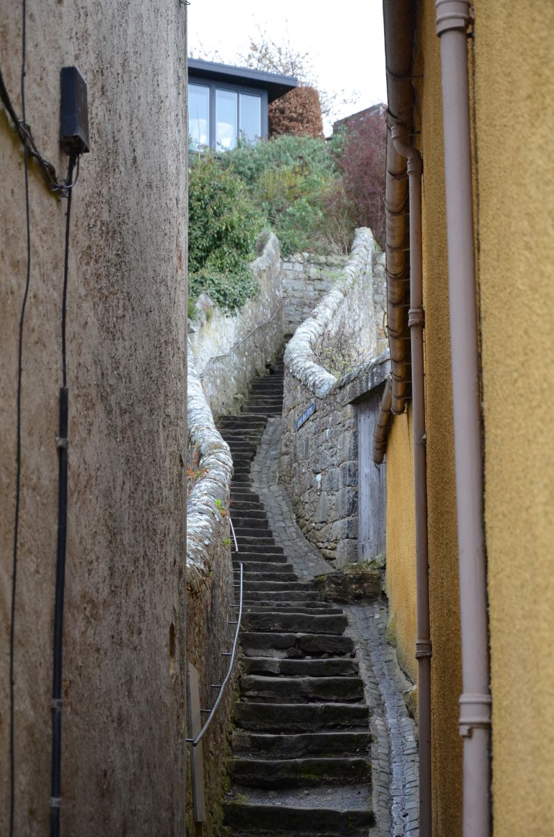 Narrow stairs in the village of Culross
