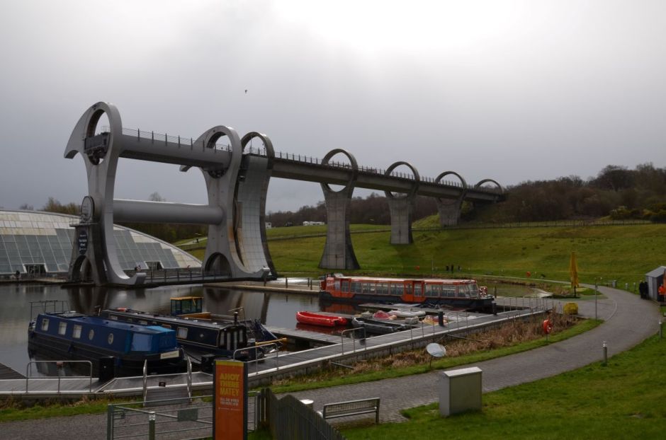 Observing the full length of the Falkirk Wheel