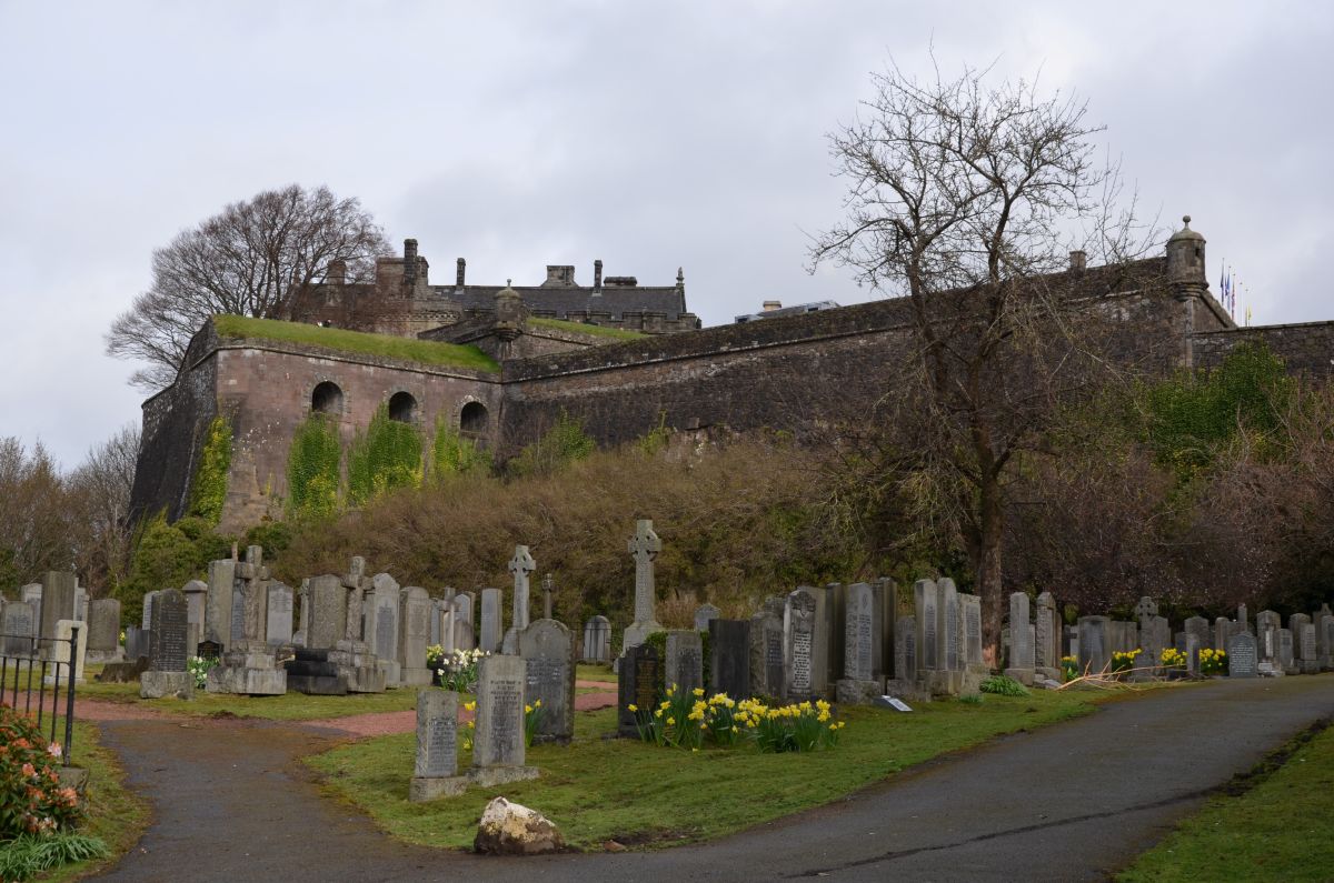 View of the castle from the graveyard