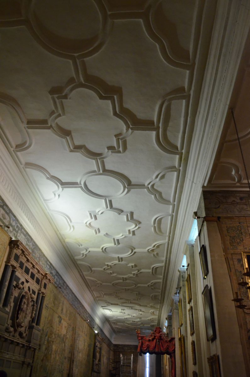 One of the decorated ceiling in Hardwick Hall
