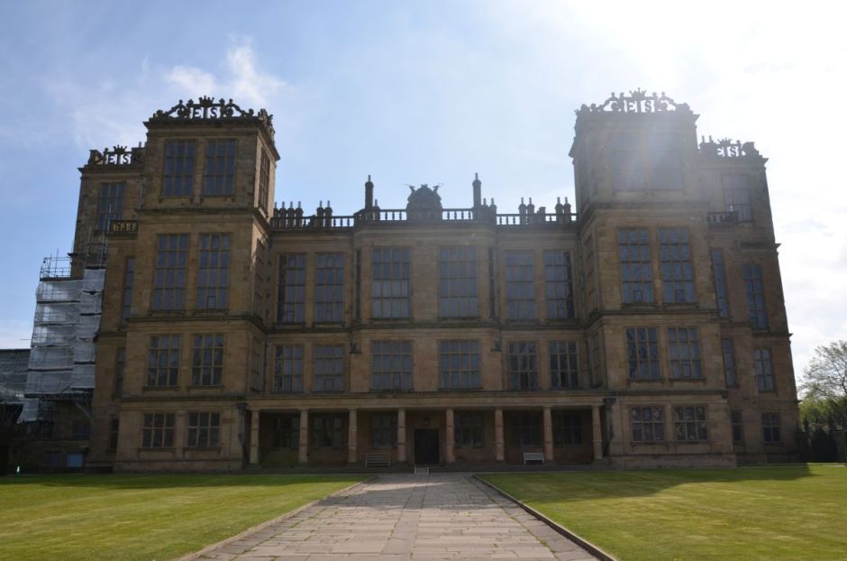 View of the facade of Hardwick Hall