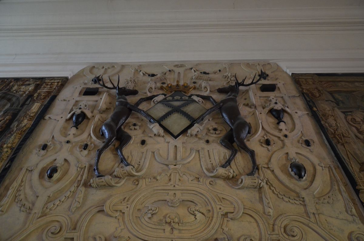 Deer ornaments on the wall in Hardwick Hall