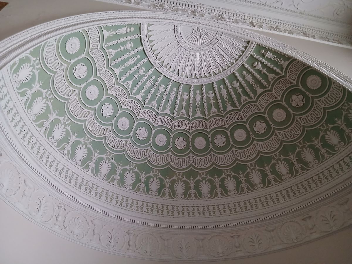 Decorated ceilings in the hall