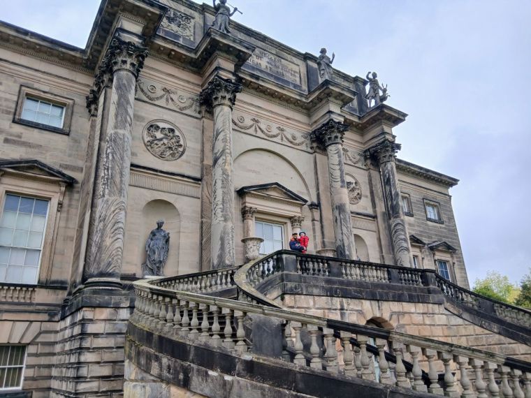 The beautiful facade of Kedleston Hall from the garden
