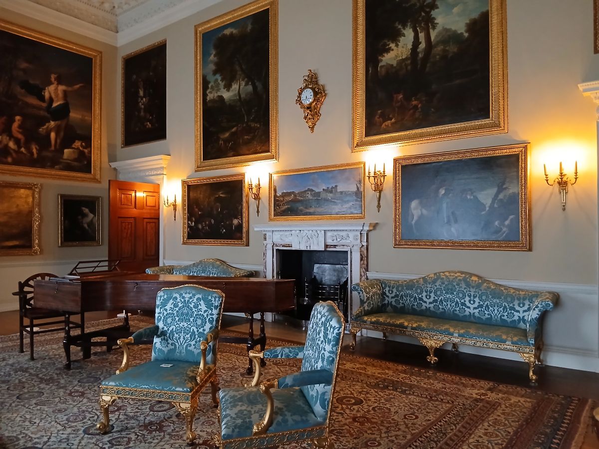 Room with a piano at Kedleston Hall