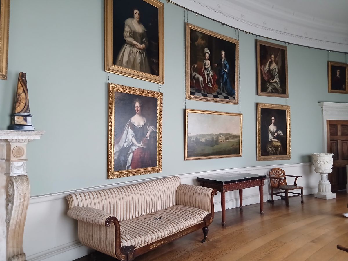 Corridor full of portraits in Kedleston Hall