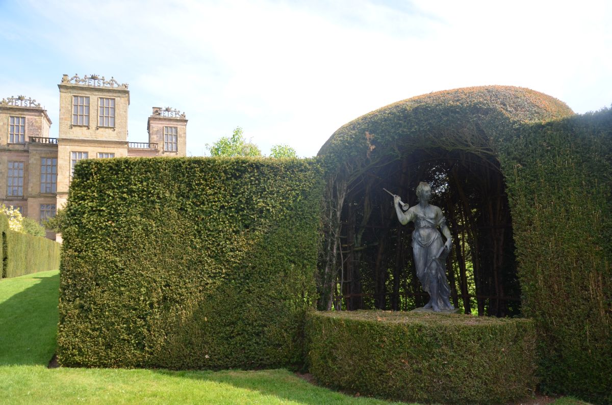 Sculpture of a lady in Hardwick garden